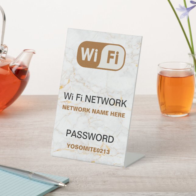 Signe De Table Mot de passe réseau Wi-Fi personnalisé minimaliste (In SItu)