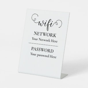 Signe De Table mot de passe wifi calligraphie