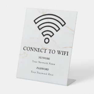 Signe De Table Mot de passe Wifi et réseau personnalisés