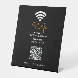 Signe De Table Mot de passe Wifi professionnel promotionnel Noir