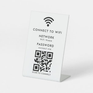 Signe De Table Mot de passe Wifi Scannez le code QR pour vous c