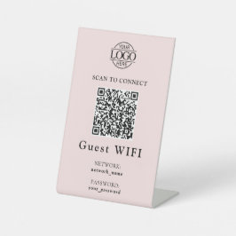 Signe De Table Mot de passe Wifi simple & Réseau | Code QR Entrep