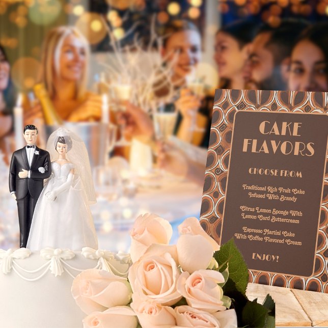 Signe De Table Motif des années 70 | Mariage de saveur de gâteaux (Wedding Reception)