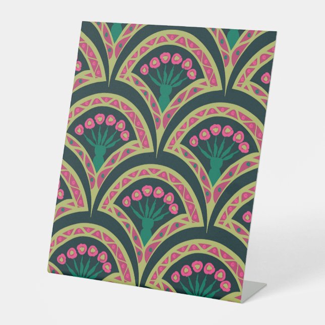 Signe De Table motif vert en forme de coque (Recto)