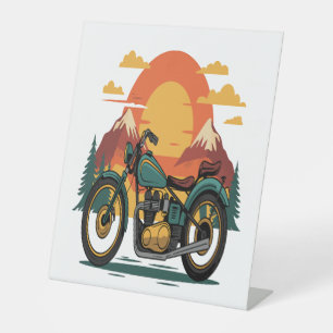 Signe De Table Moto Moto Retro Vintage Sunset