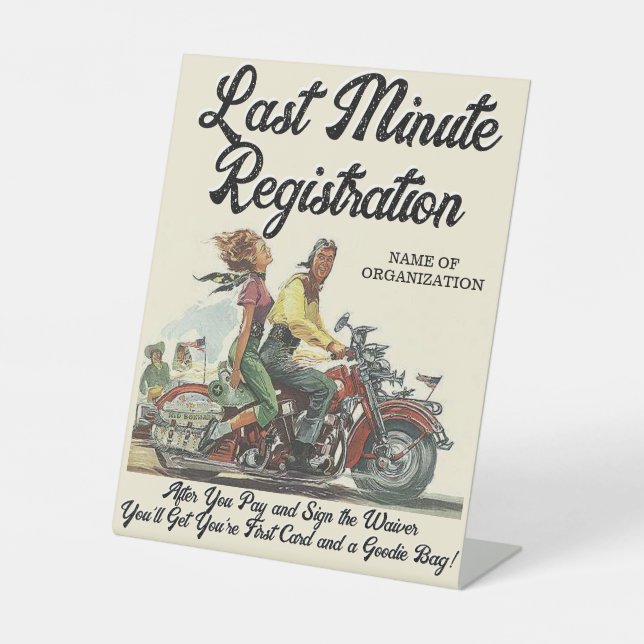 Signe De Table Motorcycle Poker Exécuter Personnalisé L'Enregistr (Recto)