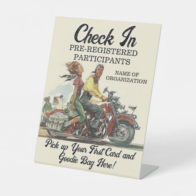 Signe De Table Motorcycle Poker Exécuter Personnalisé L'Enregistr (Recto)