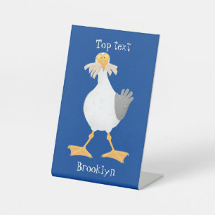 Signe De Table Mouette drôle avec frites dessin animé