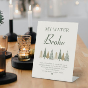 Signe De Table My Water Broke Winter Baby shower Game