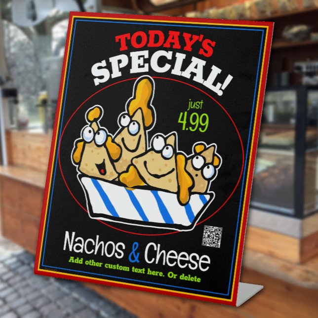 Signe De Table Nachos Fromage Aujourd'hui spécial Deli Food Truck (Wait till you see how Nacho sales go WAY UP with this promo!)