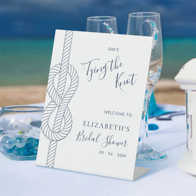 Signe De Table Nautical Tying the Knot Présentation de la Fête de (Créateur téléchargé)