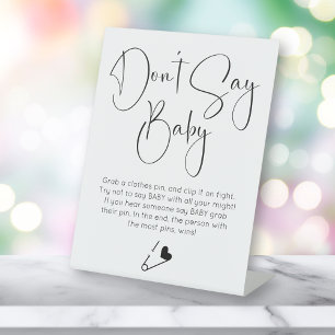 Signe De Table Ne dites pas Baby Modern Script Baby shower