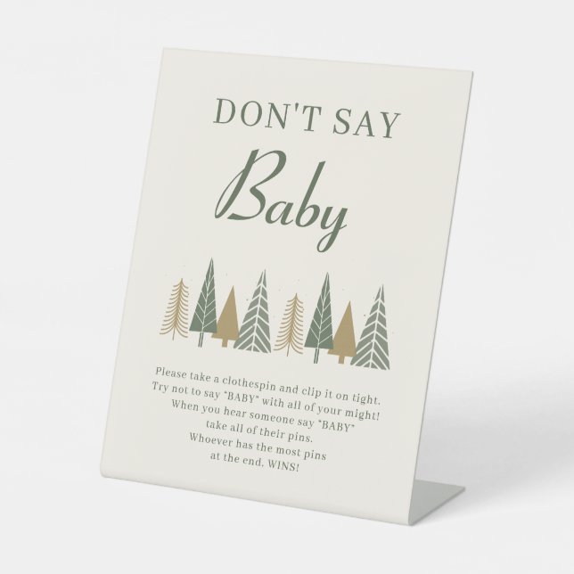 Signe De Table Ne pas dire Baby shower d'hiver de bébé jeu (Recto)