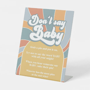 Signe De Table Ne pas dire bébé Super Retro Sunshine Douche