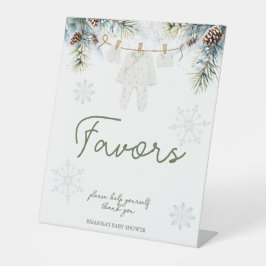 Signe De Table Neige en amour hiver baby shower faveurs table