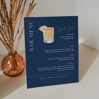 Signe De Table NEVE Marine Signature Boire Mariage Bar Menu