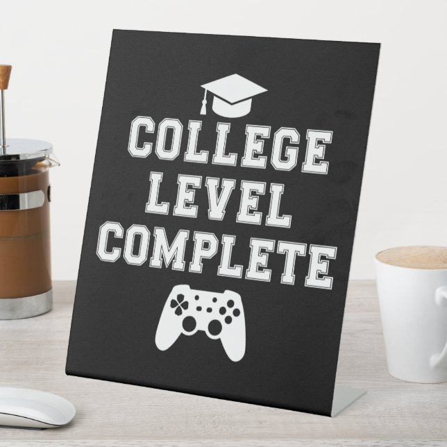 Signe De Table Niveau collégial Complet Graduation Gamer Jeu (In SItu)