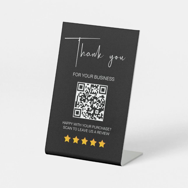 Signe De Table Noir 5 étoile Avis professionnels QR Code (Recto)