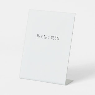 Signe De Table Noir Blanc Élégant Simple Formel Nom Propre
