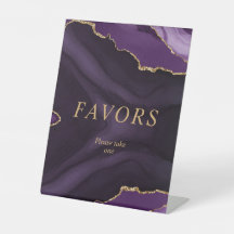 Noir & Purple Gold Calligraphie Faveurs
