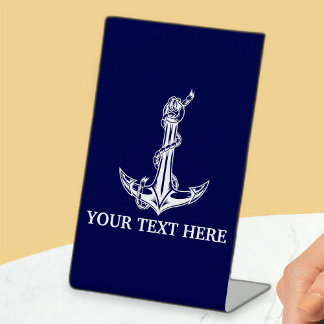 Signe De Table Nom du bateau de la corde d'Ancre nautique vintage