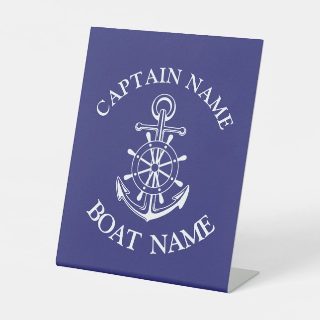 Signe De Table Nom du capitaine de bateau sur mesure marine marin (Recto)