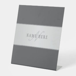 Signe De Table Nom élégant & Monogramme Lettrage (ou autre texte)