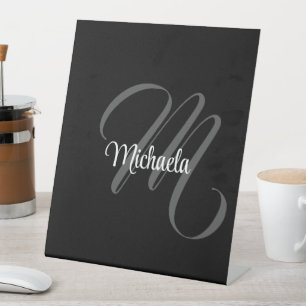 Signe De Table Nom initial de monogramme moderne minimaliste
