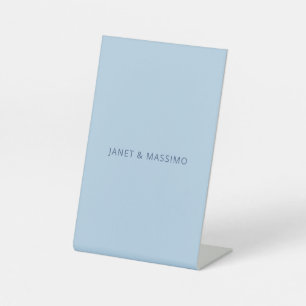 Signe De Table Nom minimaliste personnalisé bleu pastel personnal