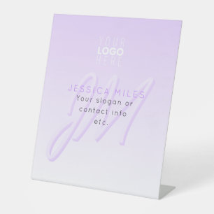 Signe De Table Nom professionnel et Modèle Slogan   Violet clair