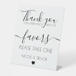 Signe De Table Noms personnalisés Calligraphie blanche favorise l
