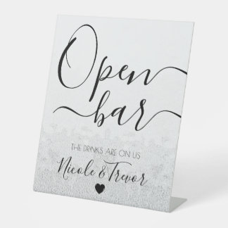 Signe De Table Noms personnalisés calligraphie cœur texturé bar o
