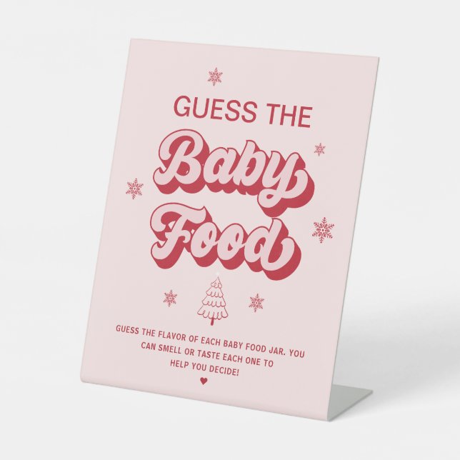 Signe De Table Nourriture pour bébé Baby shower de Noël Jeu (Recto)