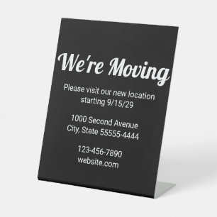 Signe De Table Nous déménageons Nouvelle adresse Relocalisation d