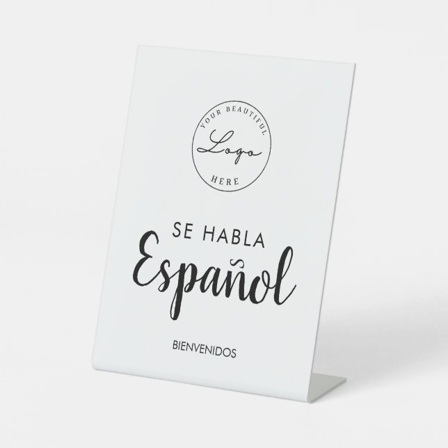Signe De Table Nous parlons espagnol se habla Español affaires (Recto)