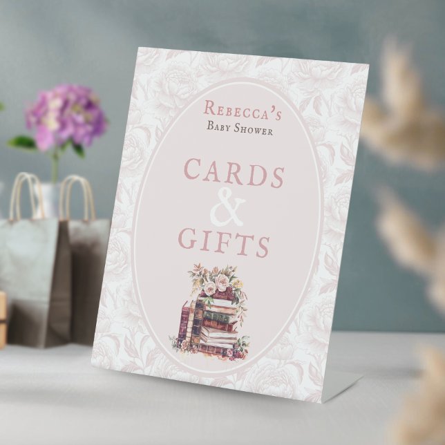 Signe De Table Nouveau chapitre vieux livres cartes de baby showe (Créateur téléchargé)