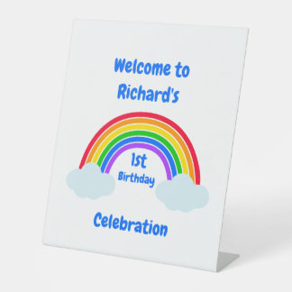 Signe De Table Nuage arc-en-ciel mignon 1er anniversaire