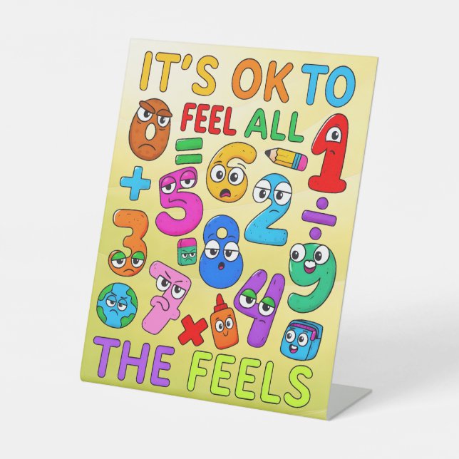 Signe De Table Number Day Feelings Maths Pedestal Sign for School (Recto)