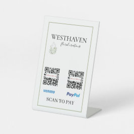 Signe De Table Numérisation de code QR pour payer