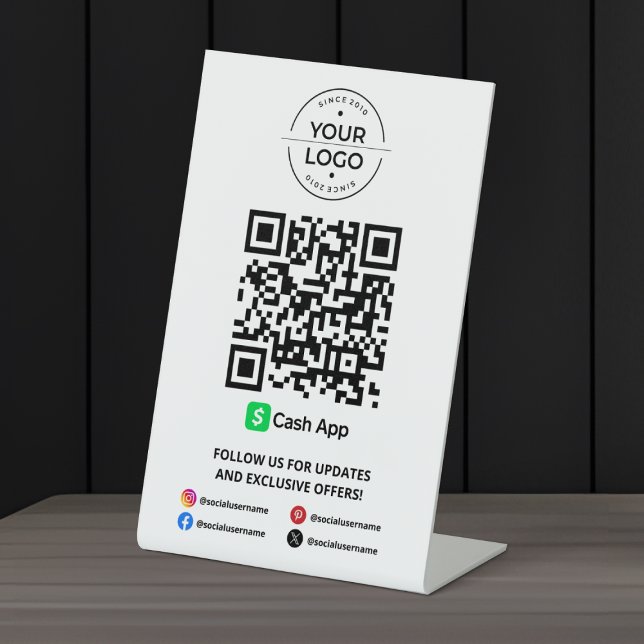 Signe De Table Numériser pour payer le code QR de l'application C (Créateur téléchargé)