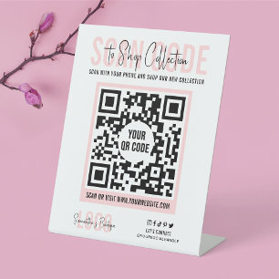Signe De Table Numériser pour payer ou acheter le code QR moderne