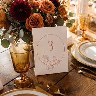 Signe De Table NUMÉRO AU CHOIX Fleurs Terre Cuite Table Mariage N