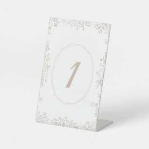 Signe De Table Numéro de la table de fleurs Signal piédestal