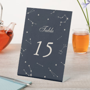 Signe De Table Numéro de table de mariage bleu de constellation é