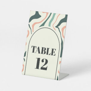 Signe De Table Numéro de Table de Mariage Rose Menthe Arc-en-Tour