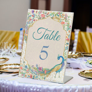 Signe De Table Numéro de table du mariage hindou Peacock