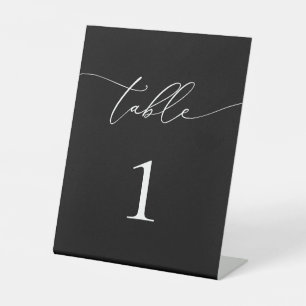 Signe De Table Numéro de table minimaliste noir et blanc