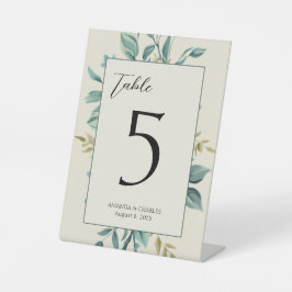 Signe De Table Numéro de table personnalisée floral clair