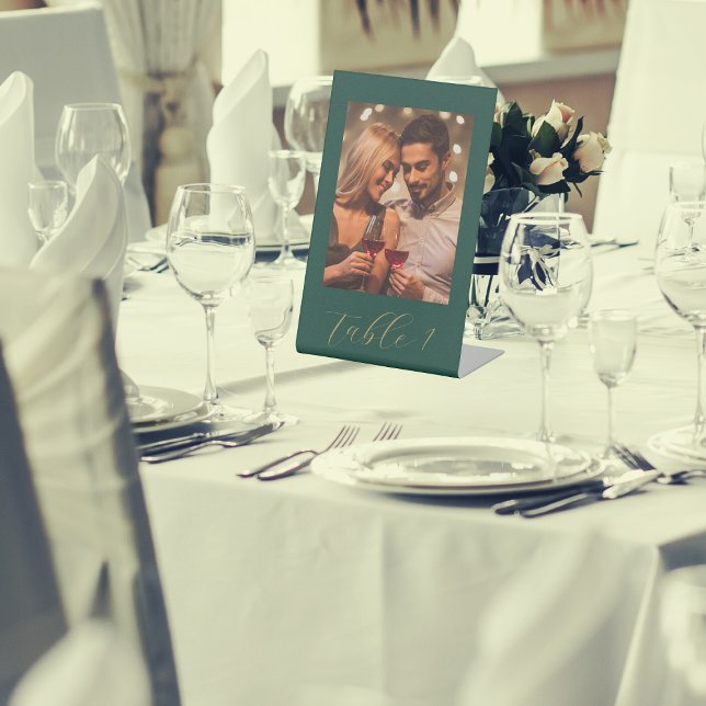 Signe De Table Numéro de table photo de mariage élégant (In Situ)