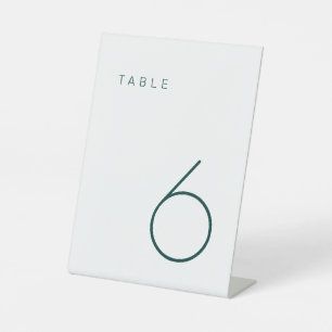 Signe De Table Numéro de table vert émeraude minimaliste moderne